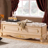 爱美家家居 欧式床尾凳 法式香槟金床前凳 卧室储物收纳凳