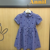 安奈儿童装专柜2016夏季新款 女童 翻领短袖连衣裙子AG623623正品