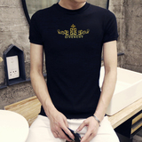 纪梵希正品青少年圆领短袖t恤男夏季韩版学生创意休闲打底衫个性