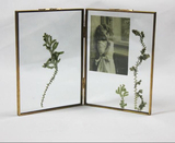 海外创意 复古做旧黑玻璃相框相架植物标本羽毛照片展示艺术品B31