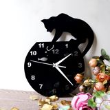 创意时尚猫钟个性静音挂钟简约客厅墙壁贴钟家居装饰钟表墙钟