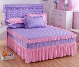韩版纯色磨毛夹棉床裙单件 加厚床罩床头罩床笠床单床垫保护套