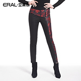 艾莱依2015冬新款印花保暖时尚显瘦小脚裤羽绒裤女外穿ERAL1003D