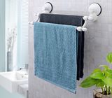 浴室不锈钢毛巾杆双杆厨房免打孔置物壁挂件卫生间吸盘式晾毛巾架