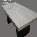 卡米纳正品牌 进口天然白洞石餐台 洞石餐桌 餐厅家具定制KM-024E