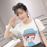 女款短袖t恤女丅夏季宽松卡通可爱学生休闲韩版上衣服装韩国半袖