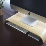 苹果电脑imac一体机桌面支架底座台式电脑显示器垫高架收纳木支架