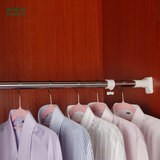 衣柜挂衣架杆横杆不锈钢可伸缩晾衣杆子免安装可调节衣橱内挂衣杆
