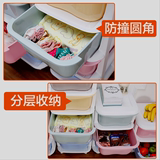 塑料抽屉式收纳柜可移动柜子带轮储物柜多层儿童衣物整理柜收纳箱