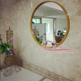 欧式铁艺镜圆形镜子化妆镜浴室镜穿衣镜圆镜试衣镜创意挂镜