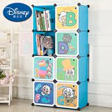 迪士尼儿童卡通书柜书架 小自由组合玩具收纳柜 简易储物置物柜子