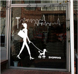 特价玻璃贴纸 宠物洗澡 个性创意宠物店玻璃门贴动物洗浴装饰贴画