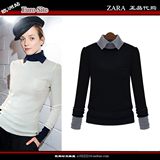 ZARA正品代购15欧美秋季新款英伦风长袖针织衫修身显瘦打底衫女装