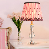 奢华水晶台灯卧室床头灯客厅温馨红粉色结婚庆房欧式创意可调节光