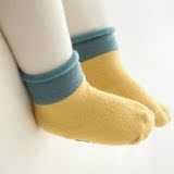 宝宝袜子0 1 3岁男女儿童纯拼色棉袜子春夏婴儿袜子居家室内地板?