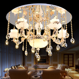 欧式水晶吊灯简约客厅卧室LED餐厅灯创意锌合金吸顶灯具厂家直销