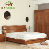 雅阁 美国红橡木床大气纯实木床简约现代实木床1.8米双人床特价