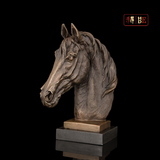 禾得铜艺 《马头》 软装玄关摆件 铜雕塑工艺品 动物摆设