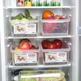 长方形透明塑料保鲜盒 带轮冷藏盒 冰箱果肉食物收纳盒子 储物盒