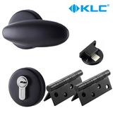 德国KLC美式简约太空铝室内房门锁卧室厨房门锁具黑色三件套包邮
