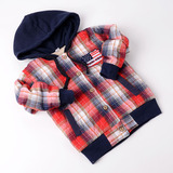 圣诞新年款2015冬款外套男童宝宝格子棉衣单排扣保暖儿童薄棉服