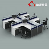 柏源家具组合四人屏风办公桌铝合金转角职员工电脑桌 简约现代