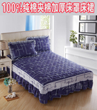 全棉床裙加厚 夹棉纯棉床罩床套双人床笠床盖单件床单1.5m 1.8米