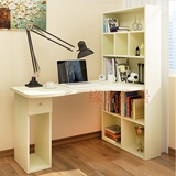 转角电脑桌台式电脑桌简约写字书桌书架组合家用电脑桌带书柜一体