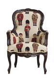 特价美式乡村实木布艺儿童单人沙发椅卡通印花休闲椅欧式老虎椅