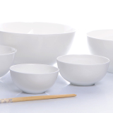 唐山陶瓷碗 骨瓷餐具套装米饭碗汤碗甜品碗4.5寸-9寸纯白色出口级