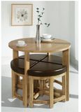热卖实木圆餐桌椅组合简约现代北欧小户型4人圆餐桌日式创意家具