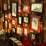 高档实木复古美式照片墙 创意欧式相框客厅相片组合挂墙