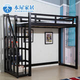 本屋高架床实木多功能带梯柜成人高架床高低床1.2米组合书桌床