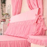 巧致生活 床头罩床头套蕾丝粉色1.5m 2米可定做1.8m床防尘罩布艺