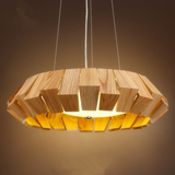 木头灯饰北欧宜家客厅卧室实木LED灯具创意实木现代简约木艺吊灯