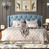 尚伊曼美式布艺床欧式床1.5米单双人床 美式床 软包床 气动高箱床