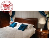 高端柚木实木双人床 柚木床1.8/1.5米实木婚床特价床现代简约中式