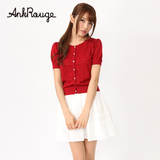 Ank Rouge2016夏装新品日系甜美20076百搭修身显瘦薄款针织开衫女