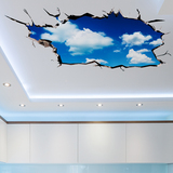 3d立体墙贴创意儿童房装饰天花板墙纸自粘卧室防水温馨天空墙贴画