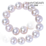 麦典珠宝 8-9-10珍珠项链 天然正圆强光 淡水白色 中高端送妈妈