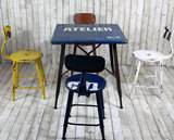 法式复古创意咖啡吧台桌椅个性时尚高脚椅靠背酒吧凳简约现代桌椅