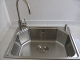 海龙家居普乐美厨房洗菜盆加厚304不锈钢单槽套餐洗菜池水槽JS205
