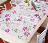 pvc水晶板彩色软玻璃桌布防水防烫印花茶几垫不透明塑料餐桌垫布