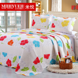 外贸出口韩国欧盟纯棉密道水洗绗缝床盖床单床垫被空调被三件套被
