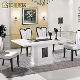 简约百搭大理石餐桌白色长方形欧式高档烤漆别墅餐台方桌产地直销