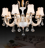 奢华欧式水晶灯吊灯 简约客厅吸顶灯 6头餐厅卧室灯饰锌合金灯具