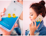 游泳大小黄鸭子iPhone6苹果6plus保护套大白4.7流动液体6s手机壳