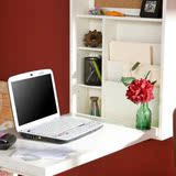 桌电脑桌折叠书桌挂墙折叠桌欧式壁桌小户型写字台书架多功能办公