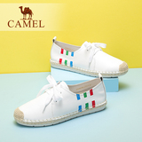 Camel/骆驼女鞋 2016夏季新款 小清新系带单鞋舒适圆头小白鞋女鞋
