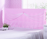 韩式粉色紫色公主梦床头罩防尘罩淑女床头套纯棉蕾丝蝴蝶结床头罩